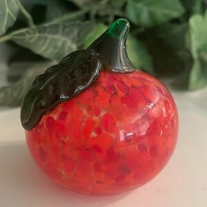 Murano Mottled Handblown Art Glass Apple! Made in Italy!